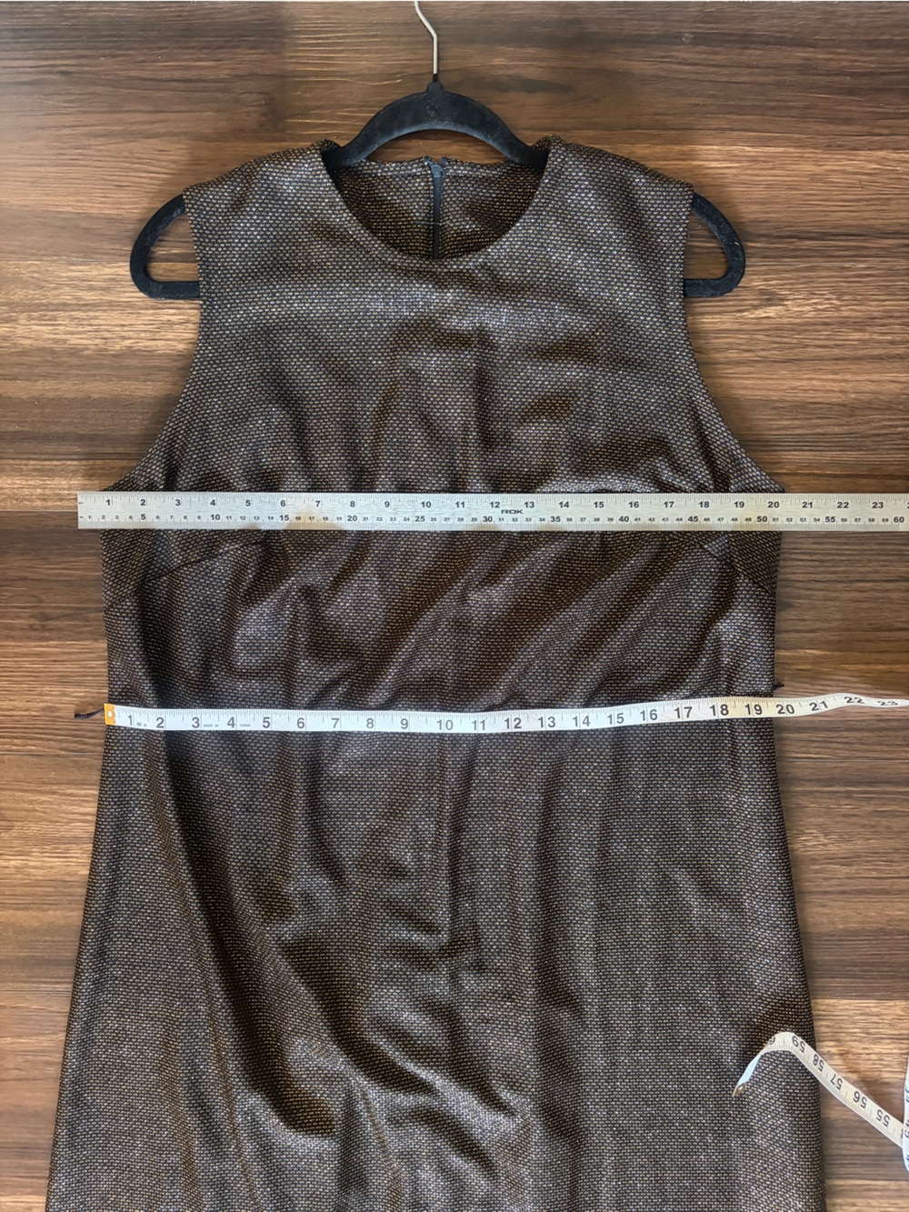 Vintage 70s Black Metallic Maxi Dress with Gold Belt - Picture 6 of 15
